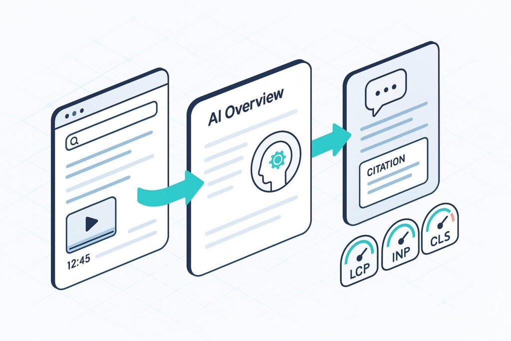 AI 正在重塑 2025 年 SEO：搜索结果从蓝链到答案卡的转变示意图