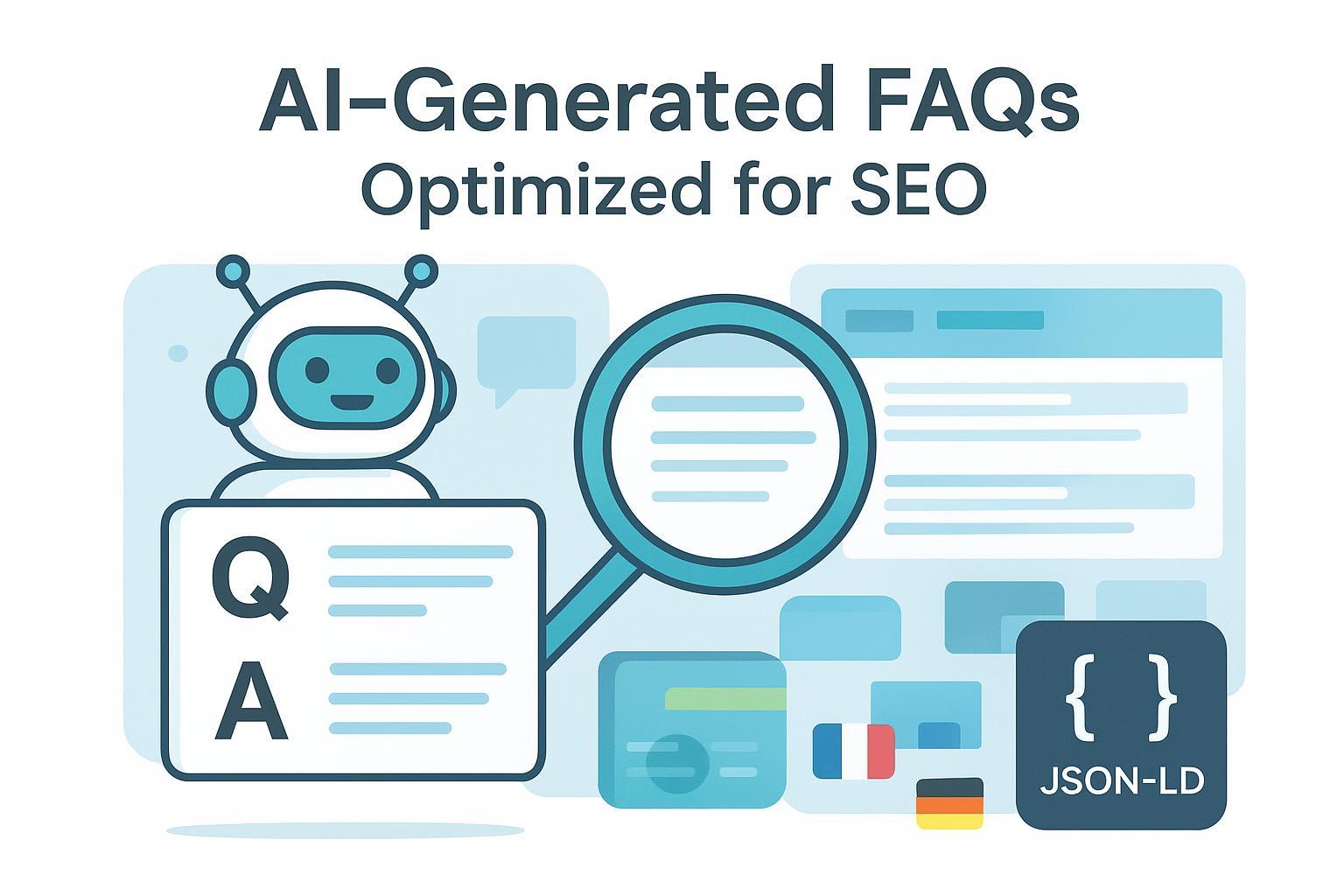 AI 生成 FAQ 与 SEO 结构化数据(JSON-LD)主题的博客封面图