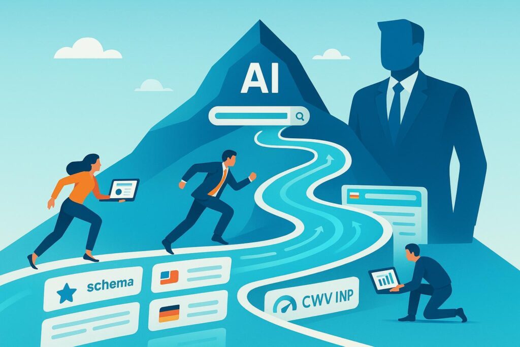 小团队利用AI在搜索结果“山脉”上超越大型竞争者的可视化封面