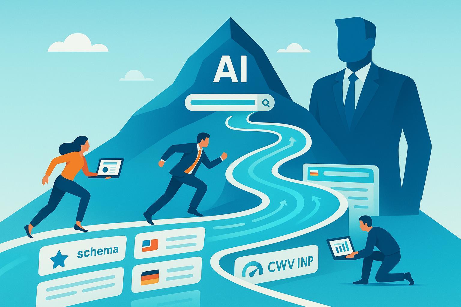 小团队利用AI在搜索结果“山脉”上超越大型竞争者的可视化封面