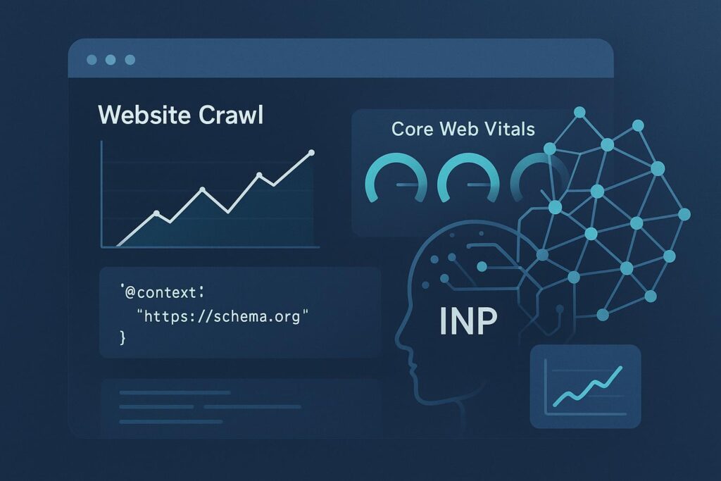 AI驱动的技术SEO洞察：抓取、结构化数据与INP优化仪表板封面
