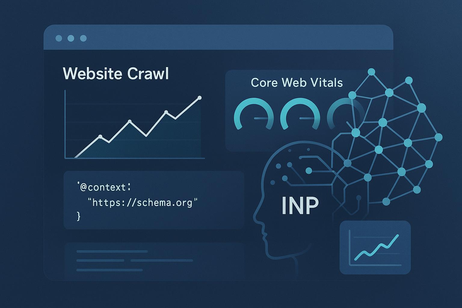 AI驱动的技术SEO洞察：抓取、结构化数据与INP优化仪表板封面